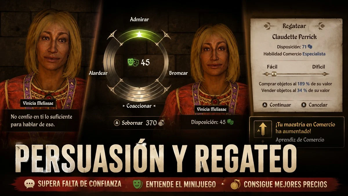 persuasión disposición y regateo en oblivion