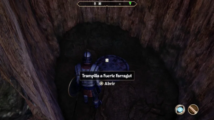 Trampilla oculta dentro de un árbol para entrar en Fuerte Farragut en Oblivion Remastered