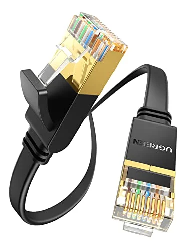 UGREEN Cable de Red Ethernet Network LAN 10000Mbit con Conector RJ45 10 Gigabit 600MHz FTP Plano para Steam Deck PS5 Xbox X/S PC Compatible con Cat 7/6/5e (3 Metros)