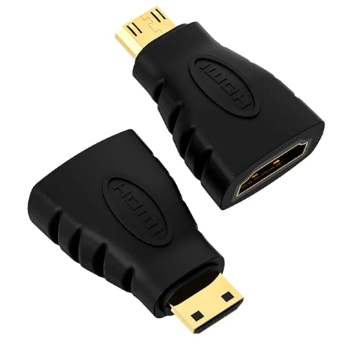 VCE Adaptador HDMI a Mini HDMI,Conector Mini HDMI a HDMI 4K Compatible con Raspberry Pi Zero W, Cámara, Video Cámara, DSLR, Tableta, Tarjeta de Video-2 Unidades