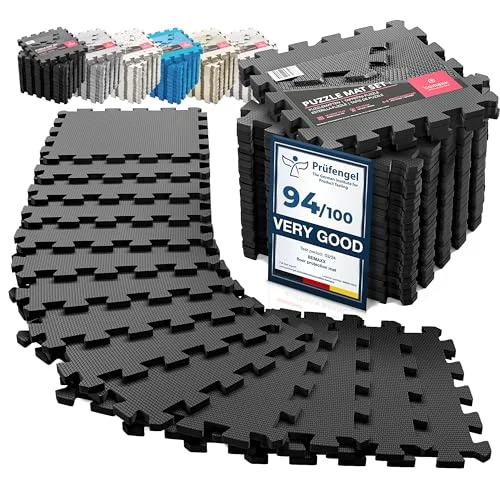 Esterilla Fitness Puzzle para Suelos de Gimnasio | Set de Protección Goma Espuma Losas Caucho para Máquinas de Deporte, Alfombrilla Protector Expandible Tatami Tapiz Alfombra Colchonetas Pesas Gym