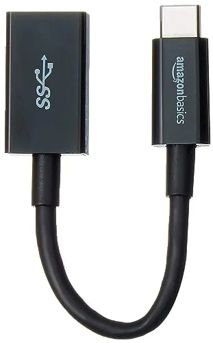 Amazon Basics Convertidor de cable adaptador USB 3.1 USB-C a USB-A hembra, alta velocidad de 5 Gbps, certificado USB-IF, para ordenadores portátiles, tabletas, teléfonos (iPhone 16/15), negro