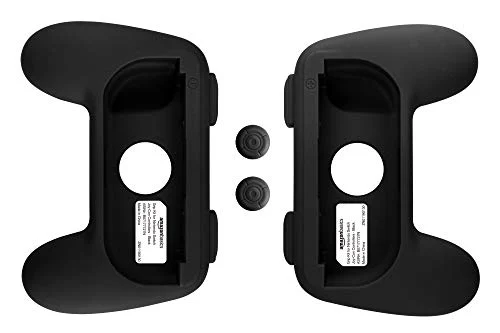 Amazon Basics - Kit de empuñaduras para mandos Joy-Con de Nintendo Switch - Negro