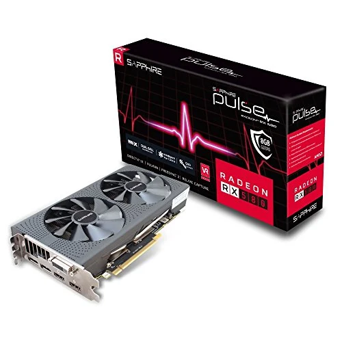 SAPPHIRE 11265-05-20G Pulse Radeon RX 580 8GD5 - Tarjeta gráfica, AMD, 3840 x 2160 Pixeles, 1366 MHz, 8 GB, GDDR5, negro