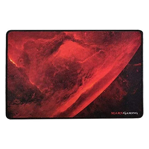 MARSGAMING MRMP0 - Alfombrilla gaming para PC (superficie de tela con suavidad y precisión extrema, base de caucho, bordes reforzados, 350x250x3mm), color negro y rojo