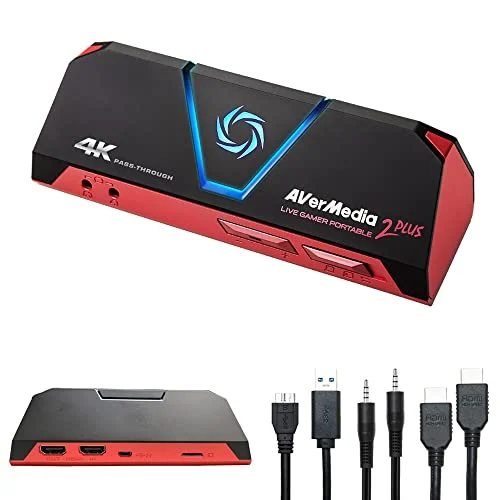 AVerMedia GC513 Live Gamer - Tarjeta de Captura portátil 2 Plus, 4K Pass-Through, transmisión de Juegos 1080p60, grabación, para Windows 11 y MacOS 10.13 o Posterior