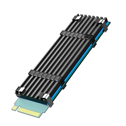 GLOTRENDS M.2 Disipador Térmico para 2280 M.2 SSD, Apto para PC/PS5/PS5 Instalación Delgada, 22x70x3mm Cuerpo de Aluminio, Incluye Almohadilla Térmica