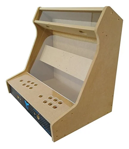 TALENTEC Kit Mueble recreativa 24" en Madera DM + metacrilato acrílico para recreativa de sobremesa DIY. Orificios de 30 mm para joysticks y Botones.