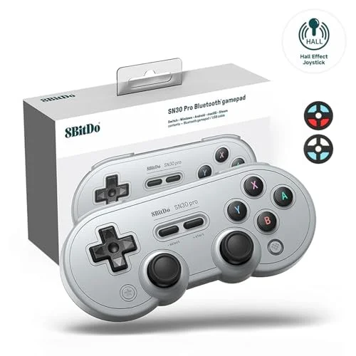 8Bitdo SN30 Pro Controlador Inalámbrico Juegos Bluetooth Compatible Con Switch, PC, Android, MacOS, Steam, Raspberry Pi (Edición Gris)
