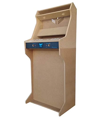 Kit Mueble recreativa + Pedestal TALENTEC de 24" en Madera DM + metacrilato acrílico para máquina recreativa Arcade DIY. Orificios de 30 mm para joysticks y Botones.