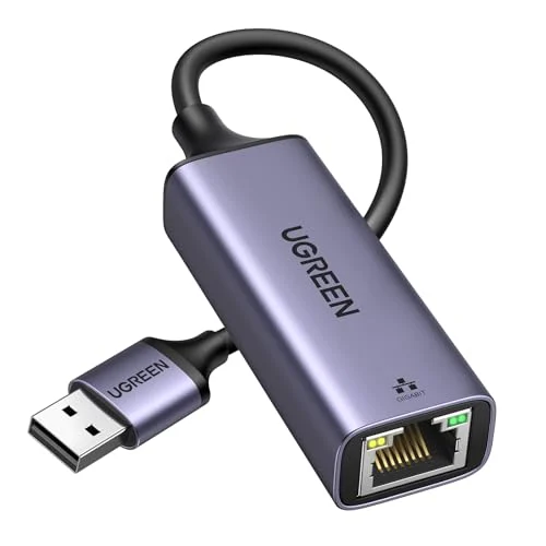 UGREEN Adaptador de Red USB 3.0 a Ethernet Gigabit 1000Mbps Compatible con Consola de Switch Convertidor Rj45 Giga LAN Tarjeta de Externa para Xiaomi Mi Box S Macbook PC