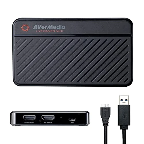 AVerMedia Live Gamer MINI GC311, 1080p60 Full HD Passthrough, tarjeta de captura de juegos USB 2.0, codificador de hardware, Plug &, Play, para principiantes, Switch, PS4, Xbox, iPhone, iPad