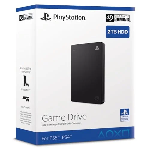 Seagate Technology Game Drive, 2TB, Portable External Hard Drive, Compatible with PS4 and PS5 (STGD2000200)