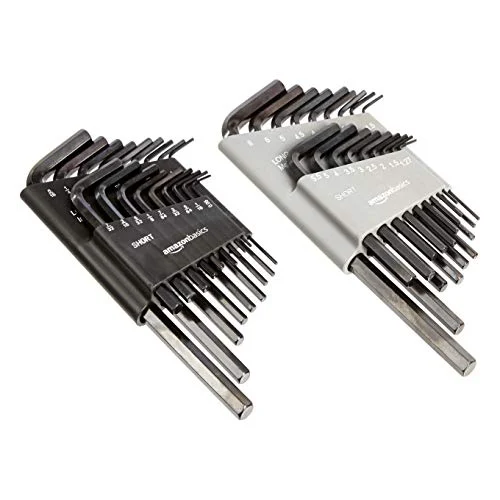 Amazon Basics Juego de llaves allen/hexagonales de 36 piezas - pulgadas/SAE y métrico