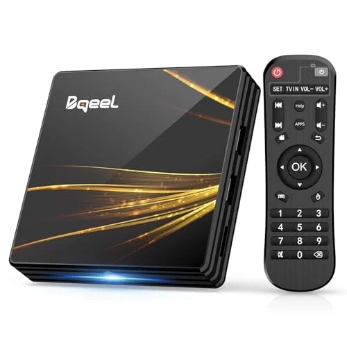 2025 Android TV Box 10.0【4GB RAM+64GB ROM】 Bqeel TV Box Android RK3318 Quad-Core 64bit Cortex-A53 con 2k*4K UHD H.265, 5GHz / 2.4GHz WiFi,BT 4.0,USB 3.0 Box TV