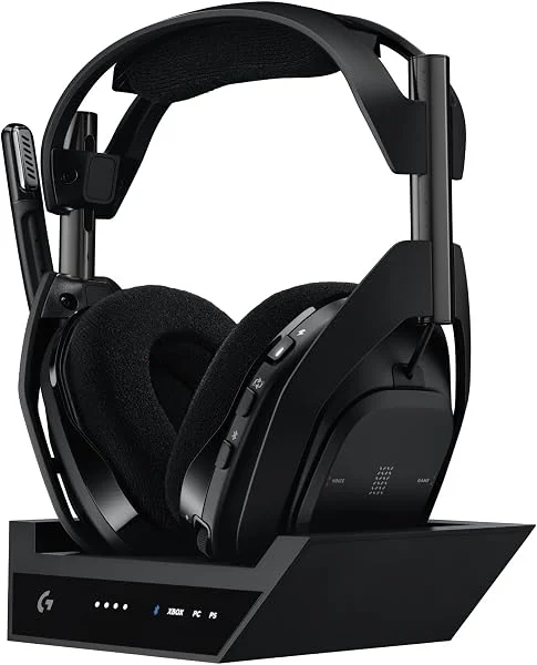 Logitech G Astro A50 X Lightspeed Auriculares inalámbricos para Gaming + Base, Pro-G Graphene, PLAYSYNC para Xbox Series X|S, PS5, PC/Mac,Nintendo Switch/Switch 2, Bluetooth, Paso de HDMI 2.1-Negro