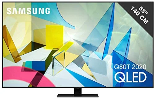 Samsung QLED 2020 55Q80T - Smart TV de 55" 4K UHD, Direct Full Array HDR 1500, Inteligencia Artificial, HDR 10+, Ambient Mode+, One Remote Control y Asistentes de Voz integrado, con Alexa integrada