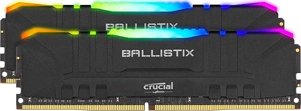 Crucial Ballistix BL2K16G36C16U4BL RGB, 3600 MHz, DDR4, DRAM, Memoria Gamer para Ordenadores de sobremesa, 32GB (16GBx2), CL16, Negro