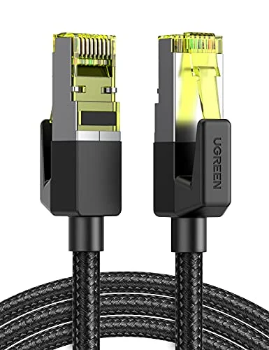 UGREEN Cable de Red Ethernet LAN 10 Gigabit, 600MHz Nylon Trenzado con Conector RJ45 Compatible con PS5 Xbox X/S PC Macbook, Cat 7/6/5, 1 Metro