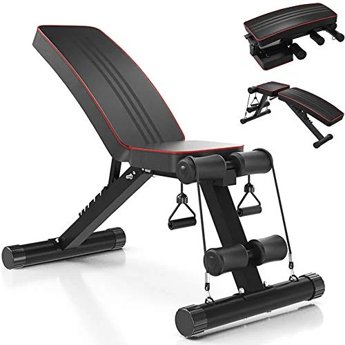 YOLEO Banco de Pesas Ajustable - utilitarios para Entrenamiento de Cuerpo Completo, Plegable, de declive Inclinado Prensa para Gimnasio en casa