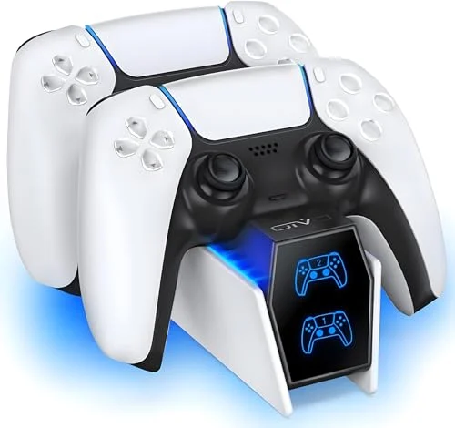OIVO - Cargador para Mando PS5, 2H rápido Cargador ps5 con 2 Tipos de Cable para Mando PS5, estación de Carga Compatible con mandos DualSense Playstation 5