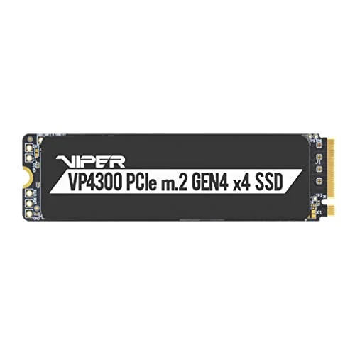 Patriot Viper VP4300 Unidad de Estado sólido SSD de 1TB NVMe M.2 de Alta Velocidad Gen 4 PCIe x4 - VP4300-1TBM28H - Velocidad de Lectura hasta 7400 MB/s y Escritura de 5500 MB/s