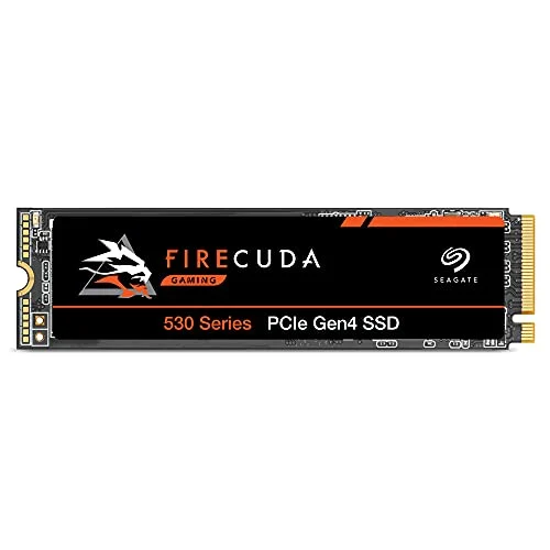 Seagate FireCuda 530 NVMe SSD, 500 GB, SSD interno, M.2 PCIe Gen4 ×4 NVMe 1.4, 7300 MB/s, 3D TLC NAND, 640 TBW, 1,8 M horas MTBF, para PS5/PC, 3 años Rescue Services (ZP500GM3A013)
