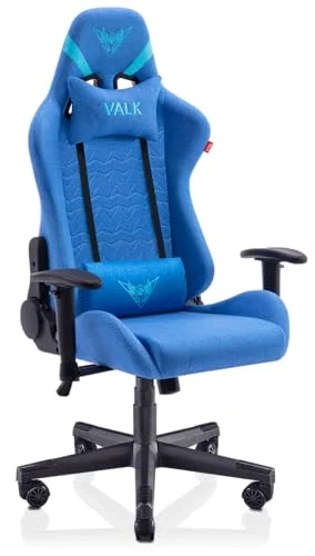 VALK Nyx - Silla Gaming de Tela Transpirable, Silla Gamer Tela (Reclinable 160º, Reposabrazos 2D, Ergonómica) Silla Escritorio, Silla Oficina (Azul Zafiro)