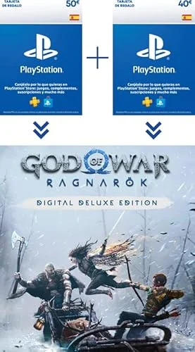 PlayStation Store Tarjeta Regalo 90 EUR para God of War Ragnarök | PS5 Digital Deluxe Edition | PSN Cuenta española | Código de descarga PS4/PS5