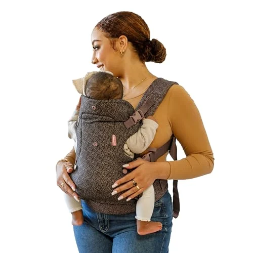 Infantino - Mochila portabebé Flip Advanced 4 en 1 - Ergonómica - Convertible - Adaptable a lo largo de los años - Para recién nacidos y bebés mayores de 3,6-14,5 kg - Leopardo