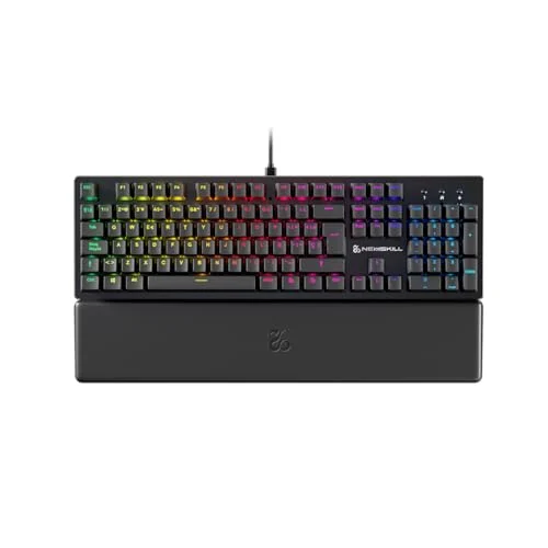 NEWSKILL Serike V2 Teclado mecánico Gaming RGB Completo Outemu Red con hotswap y reposamuñecas- Color Negro