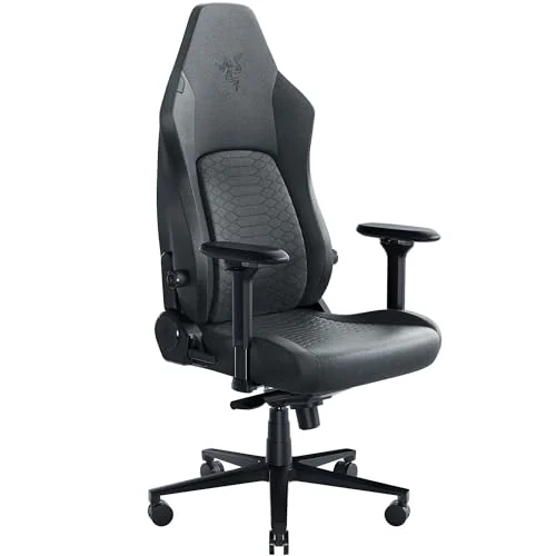 Razer Iskur V2 - Silla para Gamers con Soporte Lumbar adaptativo (Cojines de Espuma de Alta Densidad, Cuero sintético de Calidad EPU, Reposabrazos 4D) Tejido