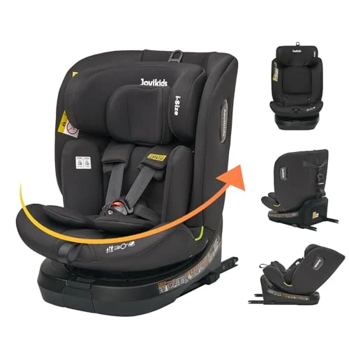 Jovikids i-Size Silla de coche bebe grupo 0 1 2 3 Isofix, 360 Universal, Reclinación Ajustable, silla para coche de 0 a 12 años, 40-150cm, Silla Top Tether （Negro）