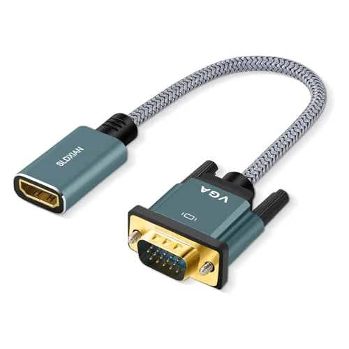 SLDXIAN Adaptador HDMI a VGA, Convertidor HDMI Hembra a VGA Macho 1080P para PC, Laptop, TV Box a HDTV, Monitor, Proyector (15CM)