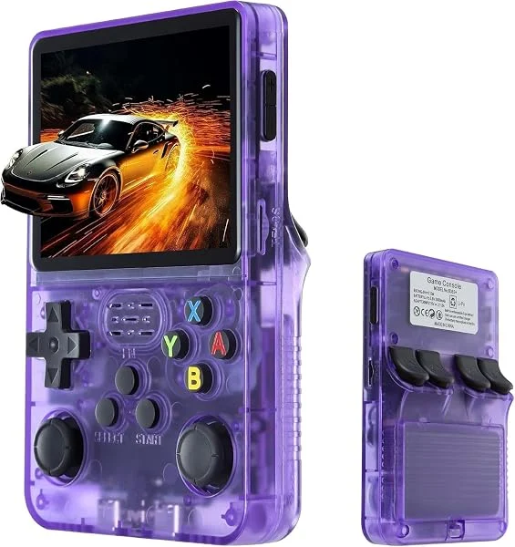 Consola Retro Portatil R36S con 15000 Juegos - Mini Consola Portatil con Juegos de PS1, PSP, N64, NDS, SuperN, GameB, GBA, NeoG, etc. Pantall HD IPS de 3.5 640*480 - Quad Core 1,6 GHz y RAM 1GB