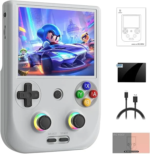JOYARCH RG406V - Consola de juegos de mano retro, Android 13 5500 mAh, consola de videojuegos, 4 pulgadas, 960 x 720P, pantalla táctil IPS, compatible con salida 1080P WIFIBluetooth (sin juegos)