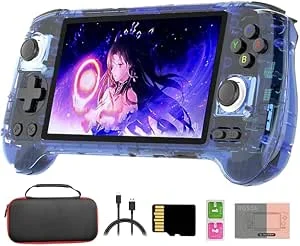 RG556 - Consola de juegos de mano retro 256G con 8000 juegos, Android 13 Unisoc T820 de 5,48 pulgadas, pantalla AMOLED compatible con WiFi para adultos y niños ((4+128G)+256G), con funda de transporte