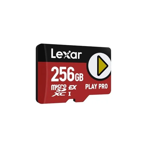 Lexar Play Pro Tarjeta MicroSDXC Express 256GB, hasta 900MB/s Lectura, 600MB/s Escritura, optimizado para Gaming, Alta Velocidad para Consolas portátiles, Switch, Dispositivos de Juego portátiles