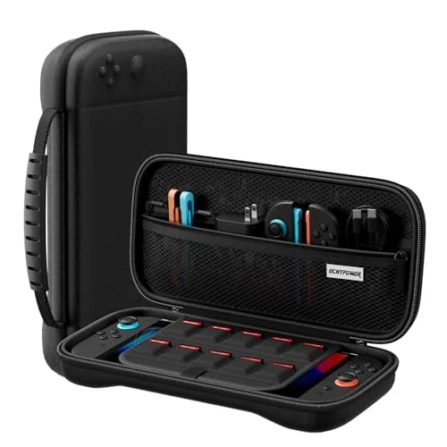 ECHTPower Funda para Switch 2 2025, Estuche Rígido de Nylon con Velcro Seguro, Anticaídas y Liegro, Case para Switch 2 con Interior de Terciopelo- Protege contra Rayaduras, Siempre como Nuevo