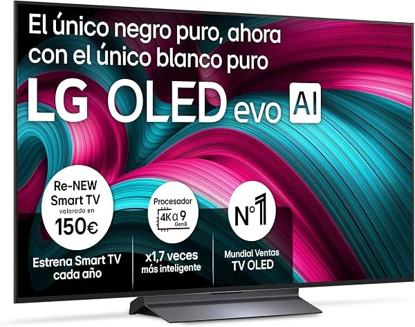 LG OLED55C54LA - TV 55\", OLED EVO 4K, Smart TV AI C5, WebOS 25, Super Upscaling, Dolby Vision y Dolby Atmos, AMD FreeSync, Alexa/Google Assistant Playstation 5