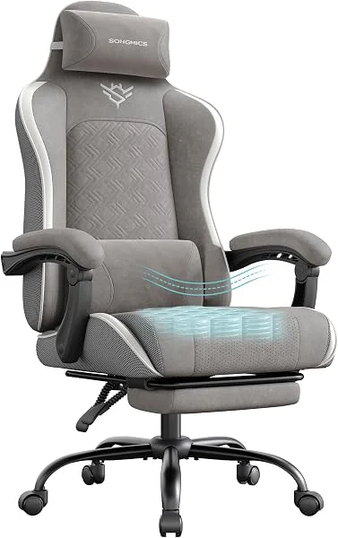 SONGMICS Silla Gaming, Silla Ergonómica de Escritorio