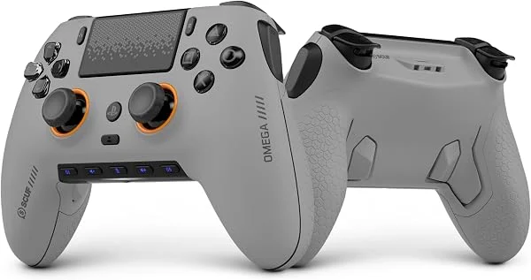 Scuf OMEGA Mando inalámbrico de la PS5, TMR Anti‑Drift – Gris Claro | Licencia Oficial, Alto Rendimiento, 11 Entradas Personalizadas, Gatillos Instantáneos, Baja Latencia, Windows PC Compatible